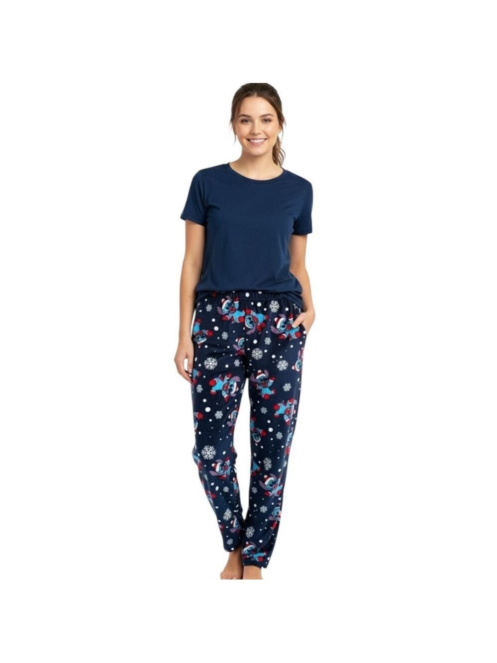 Disney Stitch Women’s Christmas Fleece Pajama Pants – Size M - Picture 1 of 4